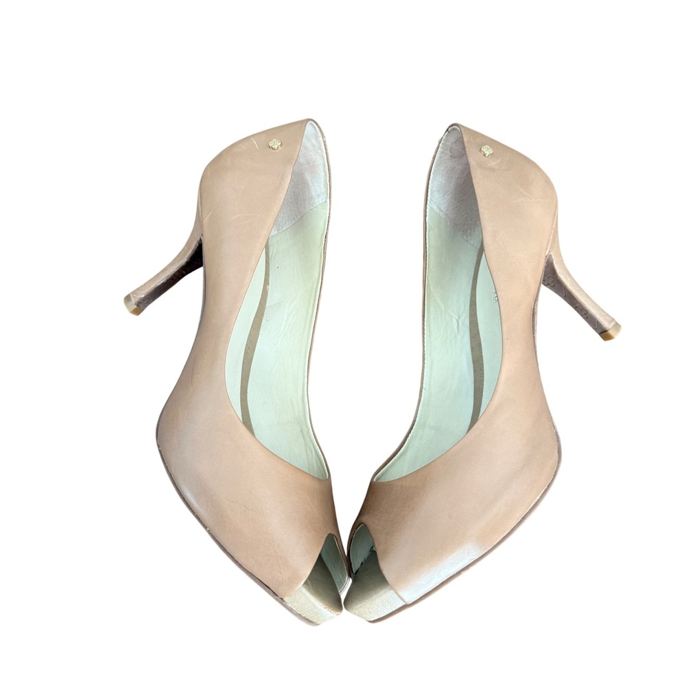 Capodarte Peep Toe Heels Tan Leather Stiletto Pumps Women's Size 7‎ quiet luxury
